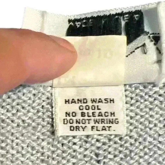 Vintage 80s gray geometric print long sleeve sweater size 10 (see measurements) - Picture 4 of 11